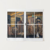 フェイクウィンドウニューヨークシティウォールぶら下がったズ タペストリー (正面(横))