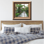 フェイクウィンドウビュートロピカルウォークウェイ平和なシーン キャンバスプリント (インサイチュ (寝室))