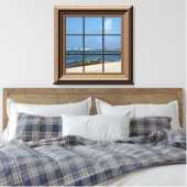 フェイクウィンドウビュービーチシーンキャンバスウォールアート キャンバスプリント (インサイチュ (寝室))