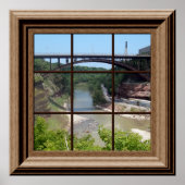 フェイクウィンドウポスター川リラックス橋 ポスター (正面)