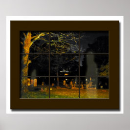 フェイクウィンドウ墓地ハロウィーンプロップハ幽霊のよく出るウス ポスター