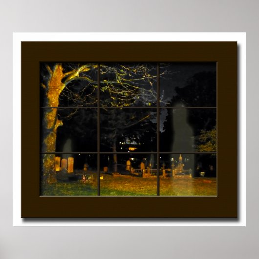 フェイクウィンドウ墓地ハロウィーンプロップハ幽霊のよく出るウス ポスター (正面)