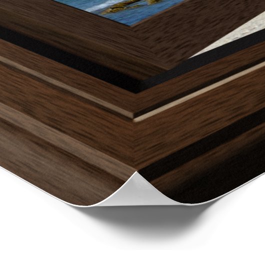 フェイクウィンドウ静かなビーチシリラックスーンの表示 ポスター (角)