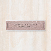 フェイクエレガントバラ金ゴールドグリッタープリントプロフェッショナル サインプレート (正面)