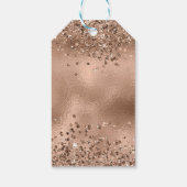 フェイクエレガントバラ金ゴールドグリッター及びホイル結婚ス ギフトタグ (裏面)