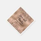 フェイクエレガントバラ金ゴールドグリッター及びホイル結婚ス スタンダードカクテルナプキン (角)