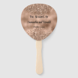 フェイクエレガントバラ金ゴールドグリッター及びホイル結婚ス ハンドファン