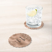 フェイクエレガントバラ金ゴールドグリッター及びホイル結婚ス ペーパーコースター (インサイチュ)