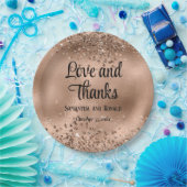 フェイクエレガントバラ金ゴールドグリッター及びホイル結婚ス ペーパープレート (パーティー)