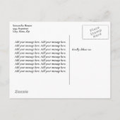 フェイクエレガントバラ金ゴールドグリッター及びホイル結婚ス 案内ポストカード (裏面)