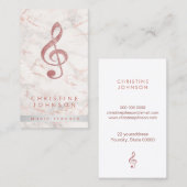 フェイクエレガントバラ金ゴールド高音クレフ、 音符記号先生 名刺 (正面/裏面)