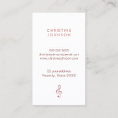 フェイクエレガントバラ金ゴールド高音クレフ、 音符記号先生 名刺 (裏面)