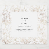 フェイクエレガントフローラ結婚ギフトジン リキュールボトルラベル (シングルラベル)