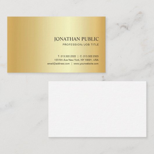 フェイクエレガントモダントレンディーテンプレート 名刺 (正面/裏面)