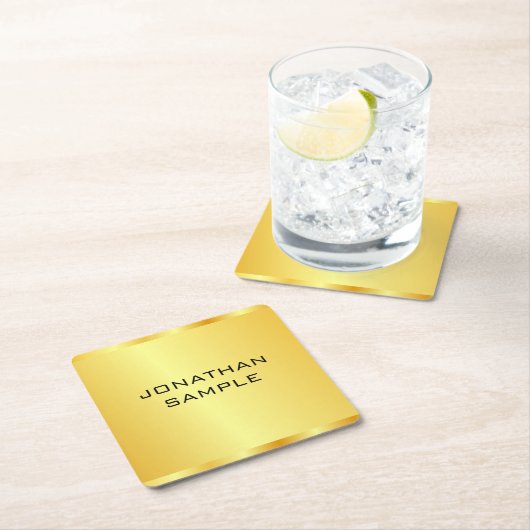 フェイクエレガントモダンプロフェッショナルテンプレート スクエアペーパーコースター (インサイチュ)