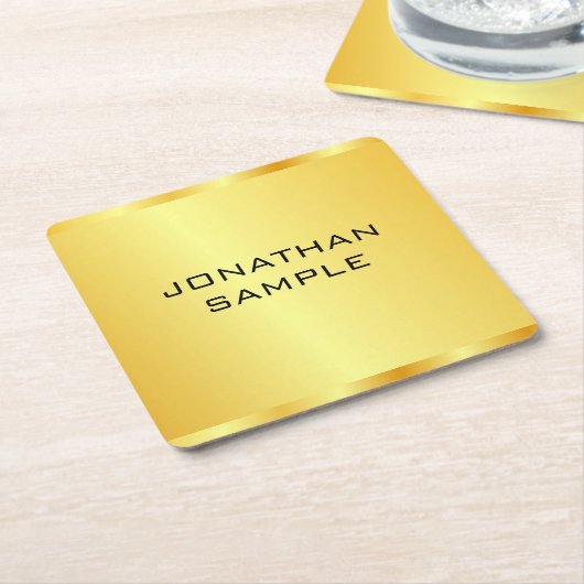 フェイクエレガントモダンプロフェッショナルテンプレート スクエアペーパーコースター (アングル)