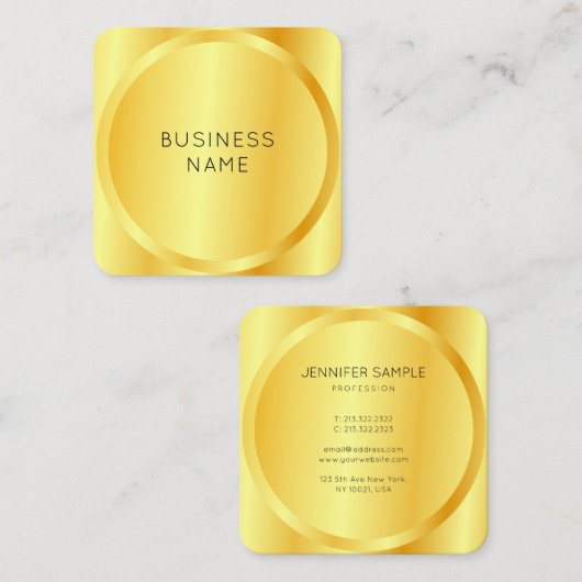 フェイクエレガントモダン企業のGlam Company スクエア名刺 (正面/裏面)