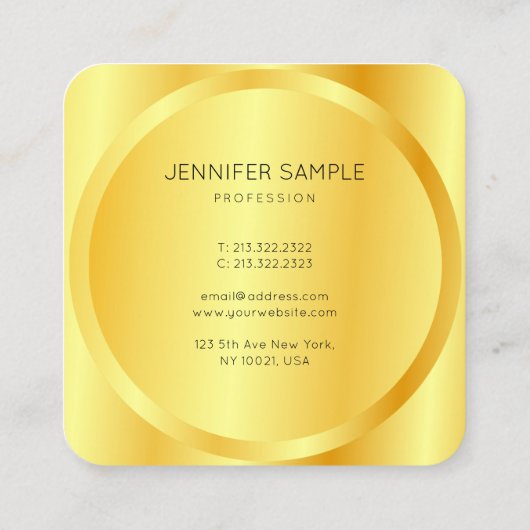 フェイクエレガントモダン企業のGlam Company スクエア名刺 (裏面)