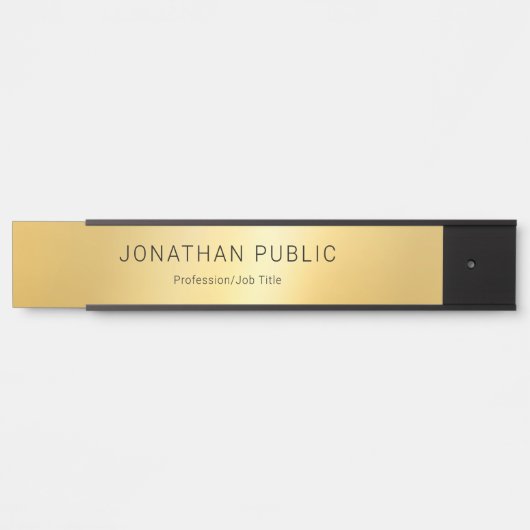 フェイクエレガントモダン金ゴールドテンプレート サインプレート (正面)