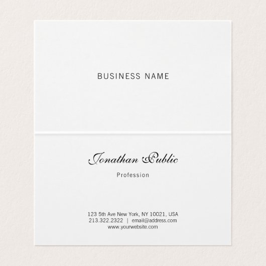 フェイクエレガントモダン金ゴールド手書き名テンプレート 名刺 (内部フラット)