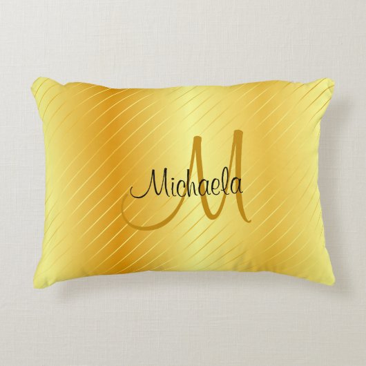 フェイクエレガントモノグラムのモダンテンプレート アクセントクッション (正面)