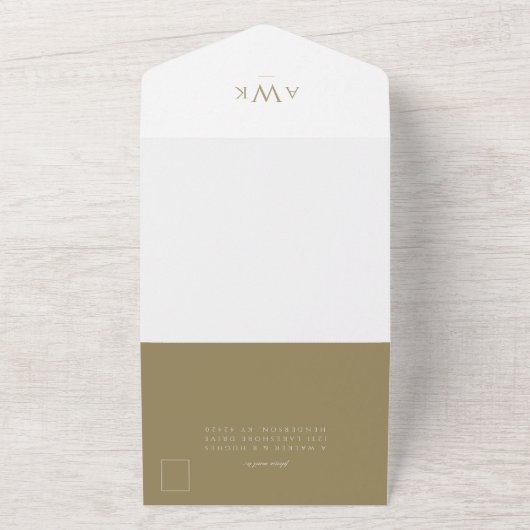 フェイクエレガント書結婚の破れ オールインワン招待状 (外側)