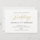 フェイクエレガント書結婚婚約 招待状 (正面)