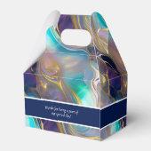 フェイクエレガント金ゴールドと青いオパール石の好意ボックス フェイバーボックス (裏面サイド)