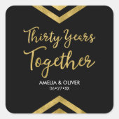 フェイクエレガント金ゴールド山形30周年記念パーティー スクエアシール (正面)