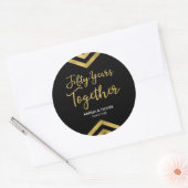 フェイクエレガント金ゴールド50周年結婚記念 ラウンドシール (封筒)