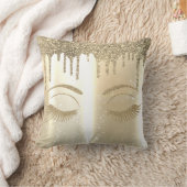 フェイクエレガント金ゴールド、キラキラした光り輝く光、ドリップ クッション (ブランケット)