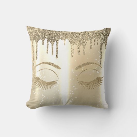 フェイクエレガント金ゴールド、キラキラした光り輝く光、ドリップ クッション (正面)