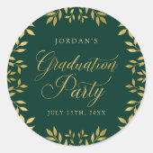 フェイクエレガント離れ金ゴールドグリーン卒業党 ラウンドシール (正面)