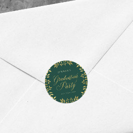 フェイクエレガント離れ金ゴールドグリーン卒業党 ラウンドシール