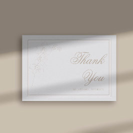 フェイクエンボスオーキッドフレームアイボリー結婚ズ・サンキュー サンキューカード