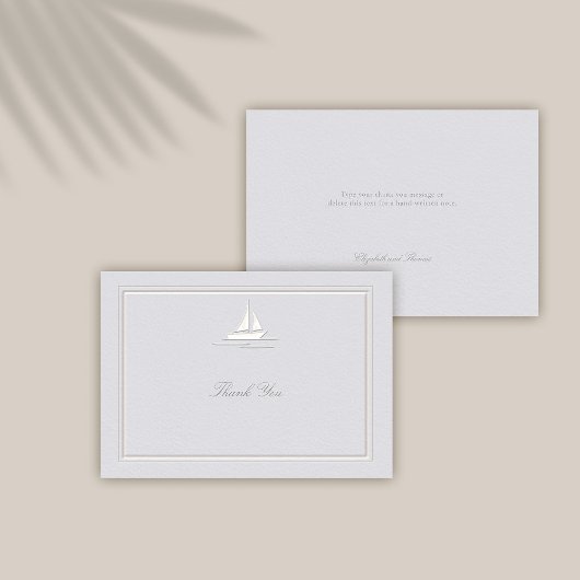 フェイクエンボスコースト航海のボーフォーマル結婚ト サンキューカード