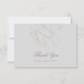 フェイクエンボスバラクラシックアイボリーフォーマル結婚s サンキューカード (正面)