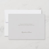 フェイクエンボスバラクラシックアイボリーフォーマル結婚s サンキューカード (裏面)