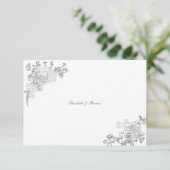 フェイクエンボスピフォーマルオニー結婚シック サンキューカード (スタンド正面)