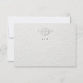 フェイクエンボスフラワーハートの結婚式RSVPカード 出欠カード (裏面)