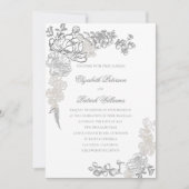 フェイクエンボスプーフォーマルニスクラシックフレ結婚ーム 招待状 (正面)