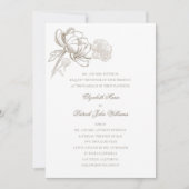 フェイクエンボスプーフォーマルニークラシック結婚ズ 招待状 (正面)