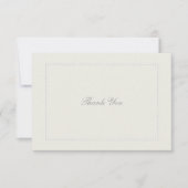 フェイクエンボスベージュ色ビーズオフォーマルン結婚サンキュー サンキューカード (正面)