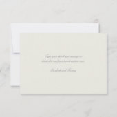 フェイクエンボスベージュ色ビーズオフォーマルン結婚サンキュー サンキューカード (裏面)