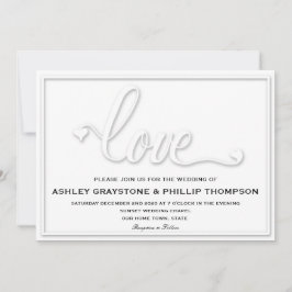 フェイクエンボスラブ結婚式招待状 招待状