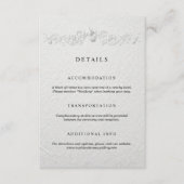 フェイクエンボス加工フラワーの結婚式詳細カード エンクロージャーカード (正面)