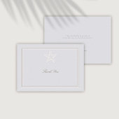 フェイクエンボス沿岸のヒトデフォーマル結婚ス サンキューカード