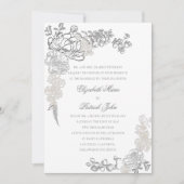 フェイクエンボス牡丹のフォーマルフレーム結婚親 招待状 (正面)