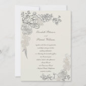 フェイクエンボス牡丹フレーム書結婚の 招待状 (正面)