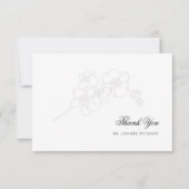 フェイクエンボス蘭エレガントな結婚式ありがとう サンキューカード (正面)